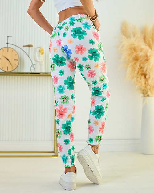 Royalfashion Жіночі брюки з квіткової тканини