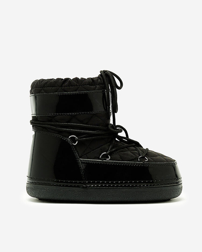 Royalfashion Schwarze rahmengenähte Damen-Schneestiefel Yevnoiela
