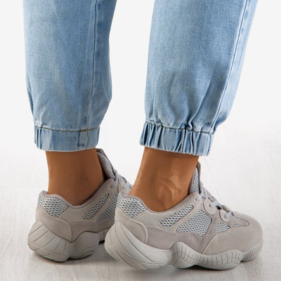 Graue Damenschuhe mit dicker Sohle Crisscross - Footwear