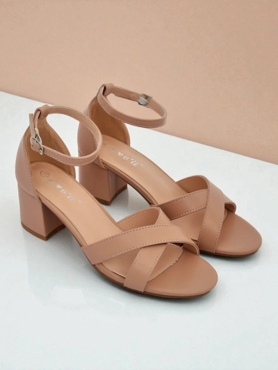 Royalfashion Damensandalen mit niedrigem Blockabsatz Eleganza Strap