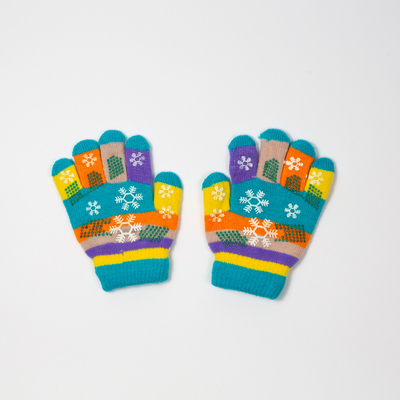 Blaue Mädchenhandschuhe mit Glitzer und Schneeflocke - Accessoires