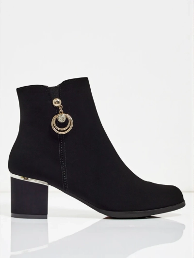 Damen Stiefeletten Öko-Leder mit Blockabsatz Norevaya