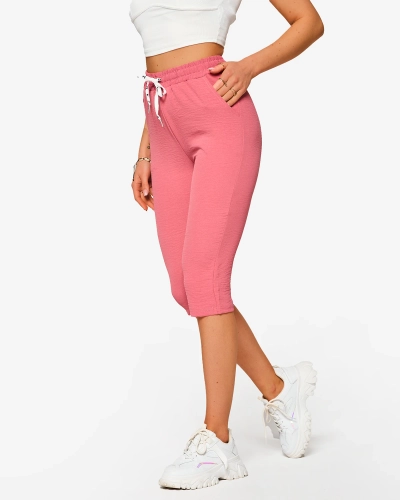 Dunkelrosa Stoffshorts für Damen 3/4- Kleidung