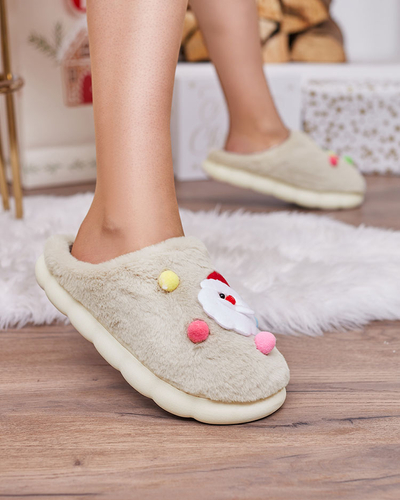 Royalfashion Weihnachtspantoffeln in beige Fertemse