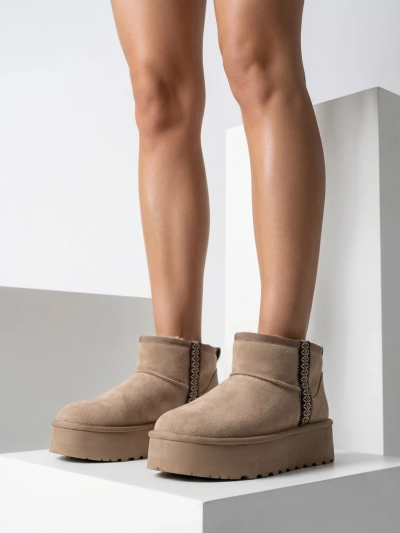 Royalfashion Kurze Stiefel Damen Schneestiefel Stil Haluzi