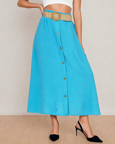 Royalfashion Damen Midirock mit Gürtel