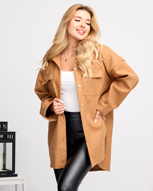 Жіноча верблюжа куртка oversize - Одяг