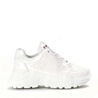 White lacquered Holly sports shoes- Footwear