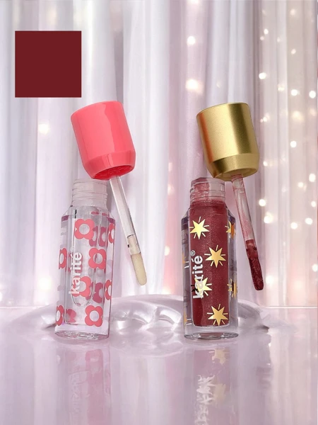 Glitzer Lipgloss und farbloser 2-in-1 Lipgloss Fiercely Red