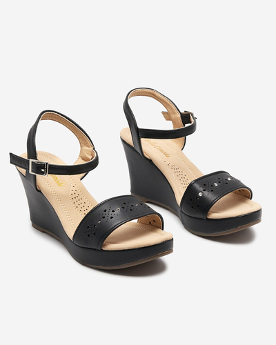 OUTLET Schwarze Keilsandalen für Damen Bellomia - Schuhe