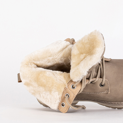 Beige matte Damenstiefel Misqa- Footwear