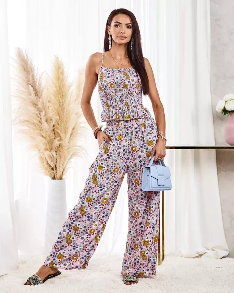 Жіночий комплект з візерунком Royalfashion рожевий