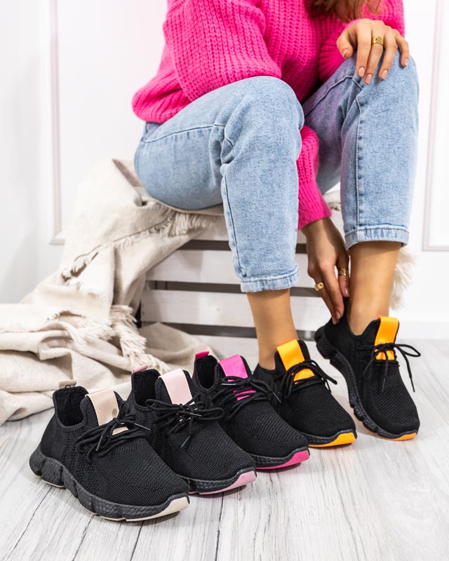 Sportschuhe für Damen in Schwarz und Fuchsia Bommgi - Schuhe
