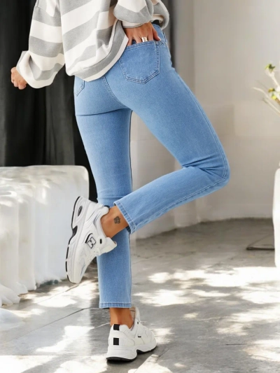 Royalfashion Baumwolle Gerade Damenjeans