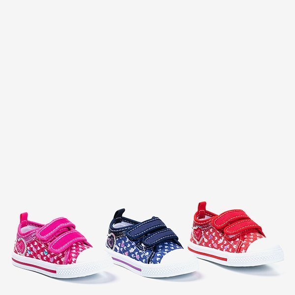Rote Kinderschuhe mit Jacura-Herzen - Schuhe