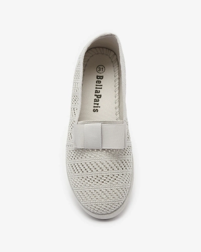 Schleifen-Sneakers für Mädchen in Hellgrau Lolisa - Schuhe