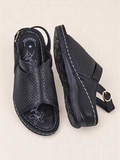 Royalfashion Damen Sandalen mit niedrigem Keilabsatz Mira