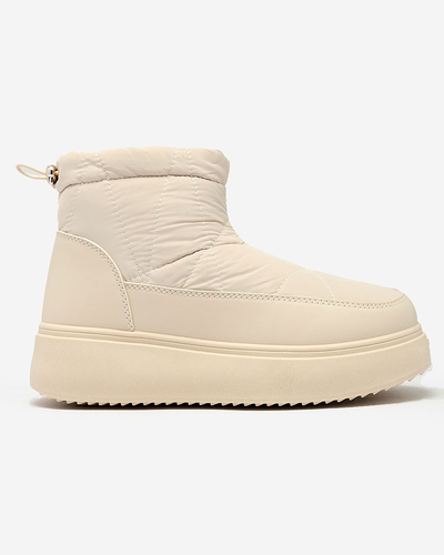 Royalfashion Damen Schlupf-Schneestiefel in cremefarben Armeda