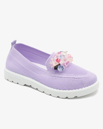 Royalfashion Lila Damen verzierte Halbschuhe Enweta
