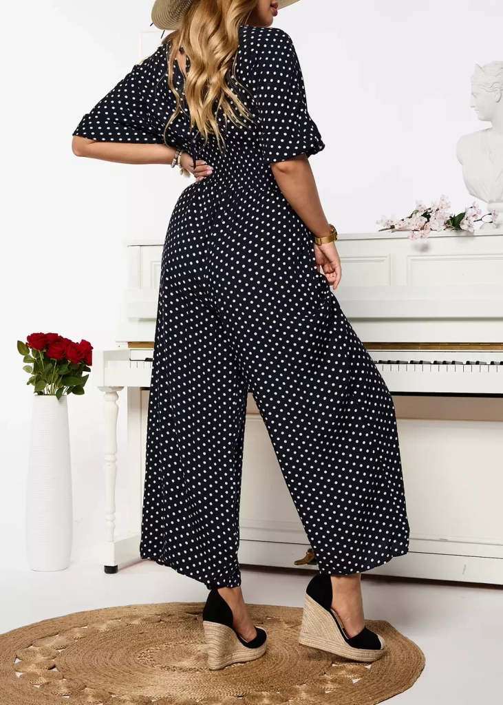 Marineblauer langer Erbsenanzug für Damen - Kleidung