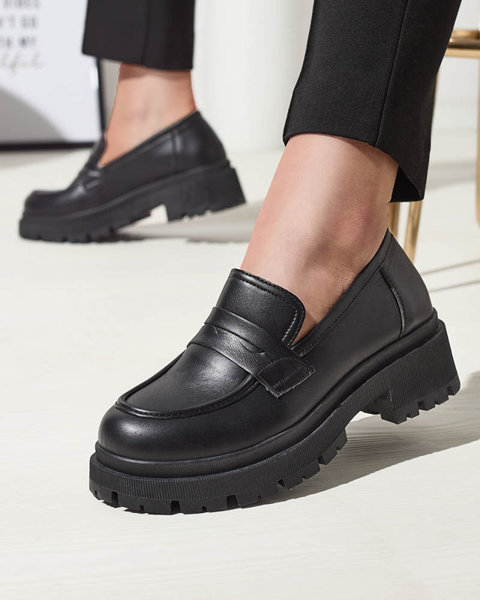 Schwarze Mokassins aus Öko-Leder für Damen Firlonna- Footwear