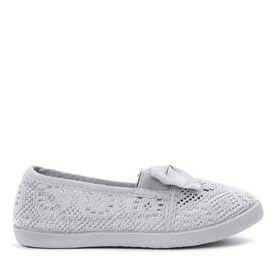 OUTLET Graue Mädchensneaker mit Satinschleife Sugar Boomb - Footwear