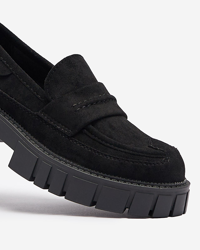 Schwarze Öko-Wildleder-Mokassins für Damen Siherta- Footwear