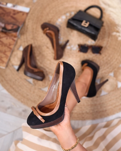Schwarze Damenpumps mit hohem Stiletto Zistin- Footwear