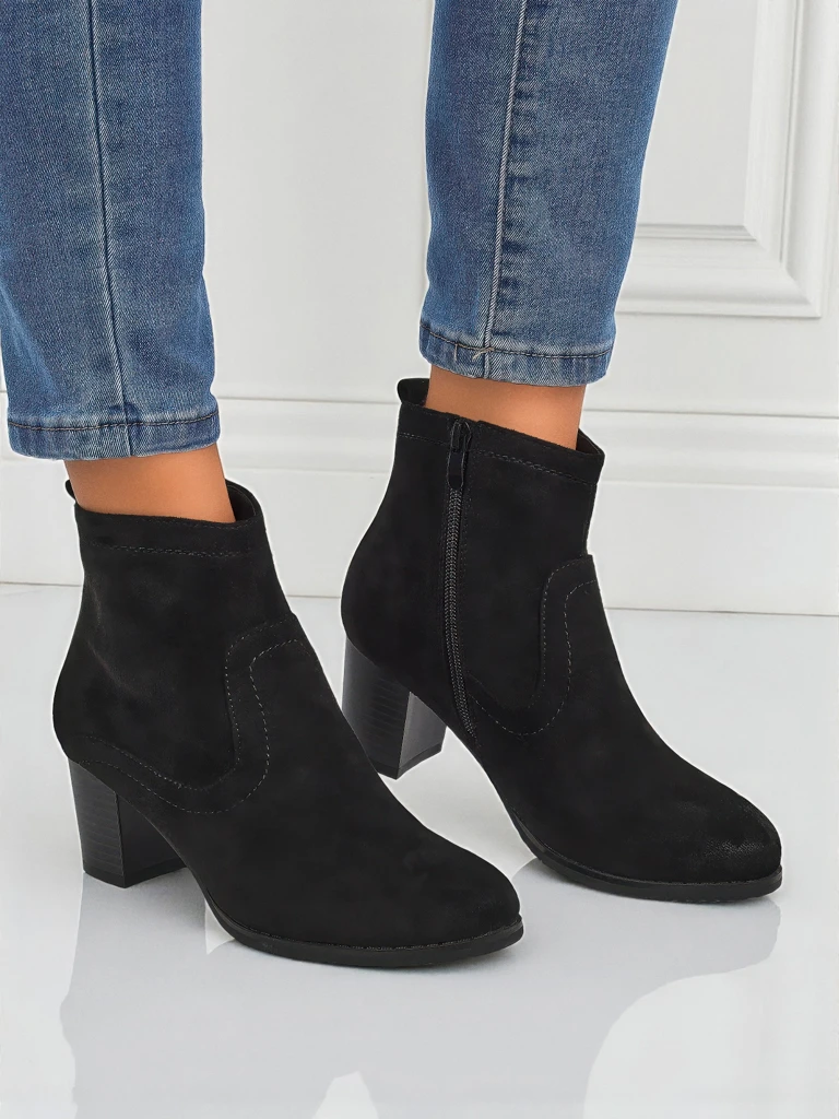 Damen Stiefeletten aus Eco-Wildleder mit Absatz Crimson Echo