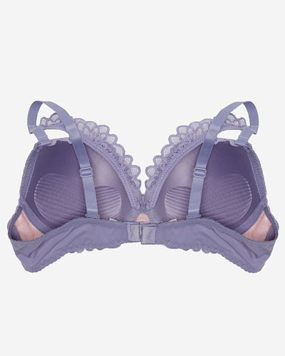 Push-up-BH mit Riemchen und Spitze für Damen in Violett - Unterwäsche