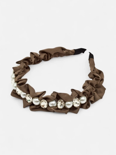 Royalfashion Haarband mit Raffung und Perlen