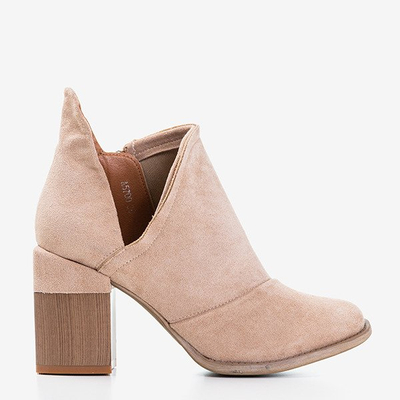 Beige Damenstiefeletten mit Cintura-Ausschnitten - Schuhe 1