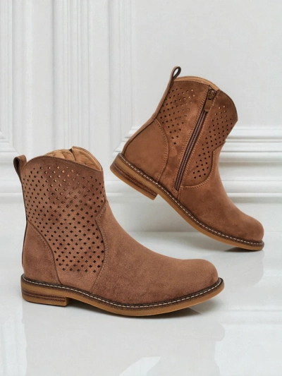 Royalfashion Damen Stiefeletten mit Ajourmuster Toffas