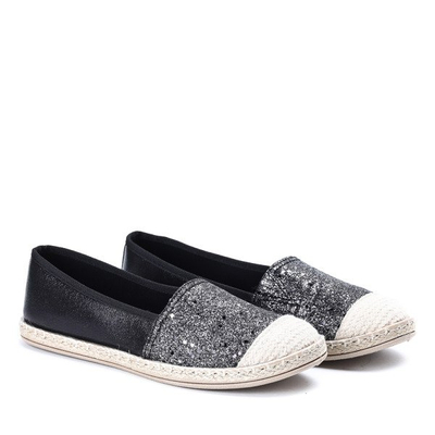 Schwarze Espadrilles mit Brille-Glitzer - Schuhe 1