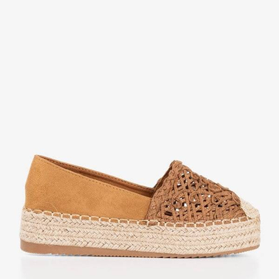 OUTLET Braune Espadrilles auf der Lepusa-Plattform - Schuhe