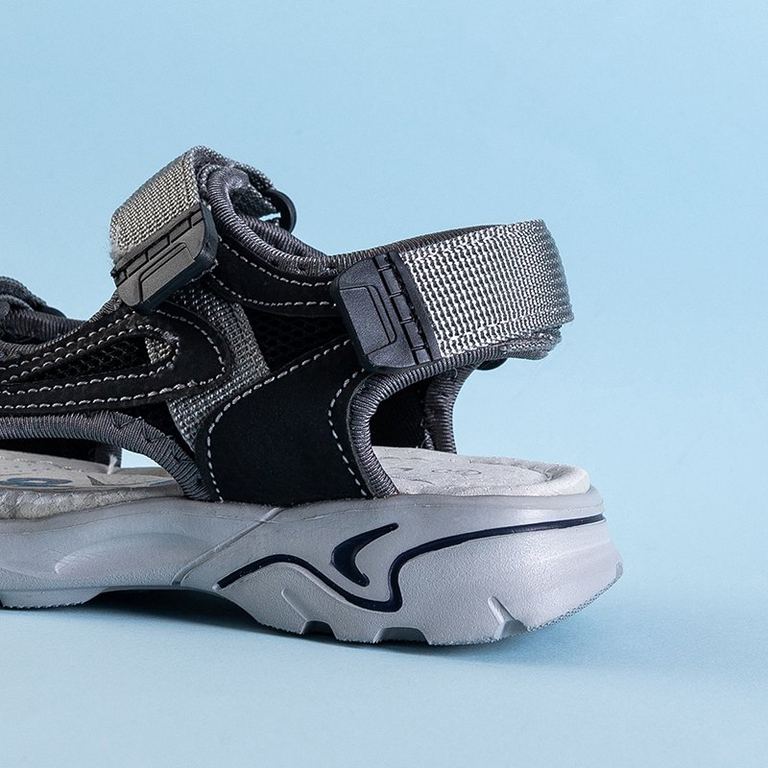Turbo-Klett-Sandalen für Jungen in Grau und Schwarz - Schuhe