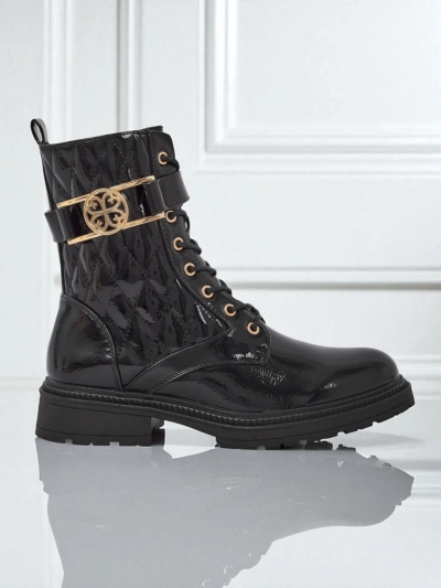 Gesteppte Damen Stiefeletten aus ökologischem Lackleder Opal Verge