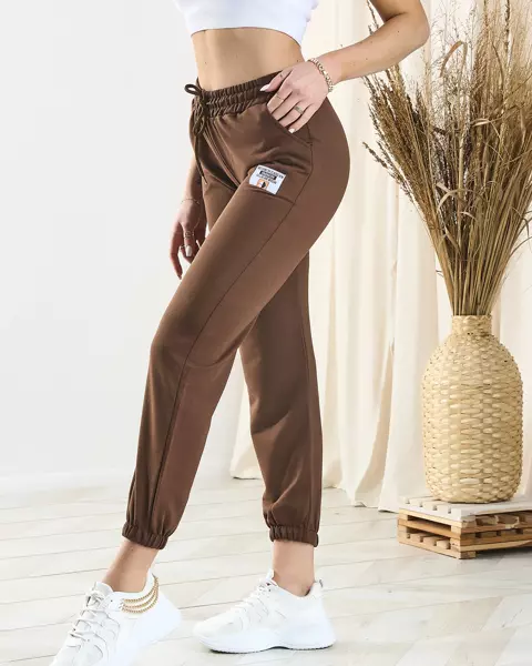 Dunkelbraune Damen-Sweatpants - Kleidung
