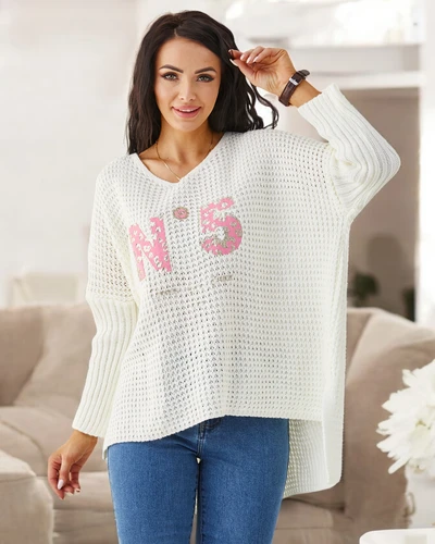 Royalfashion Acryl Damen Strickpullover mit Aufschriften
