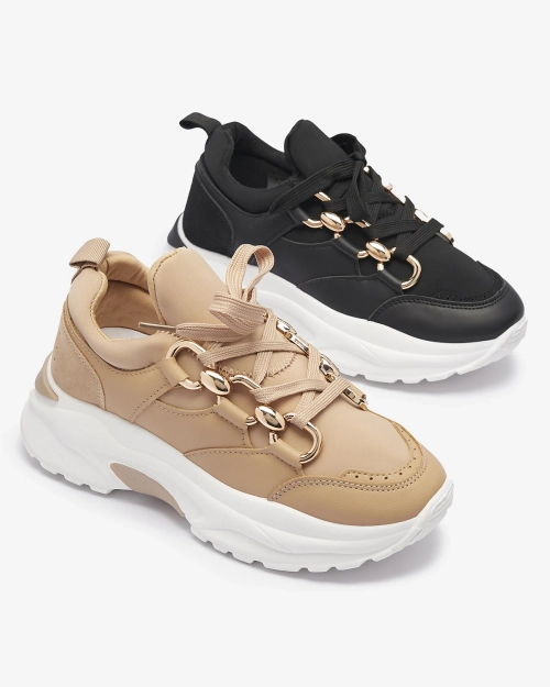 Світло-коричневі жіночі спортивні туфлі з ланцюжками Nanoka - Взуття