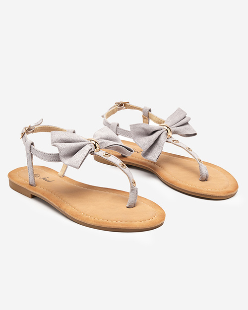 Graue Damensandalen - Dopper Stoff-Flip-Flops - Schuhe
