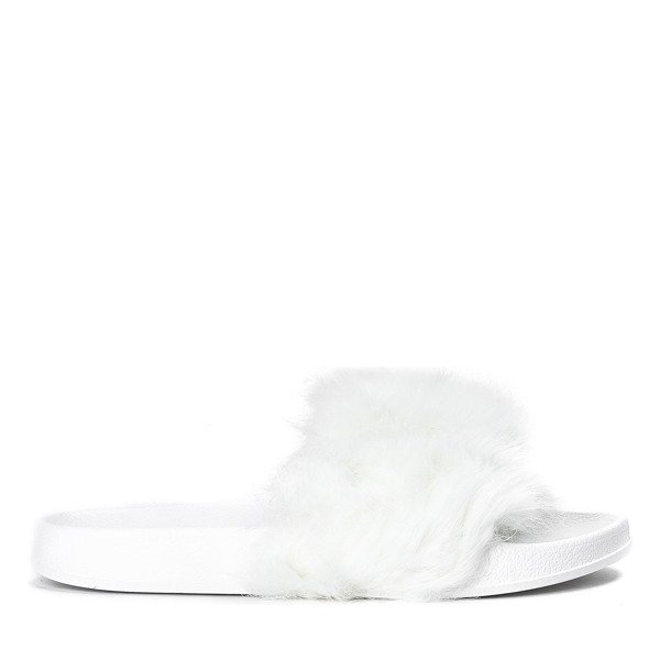 Millie Flip Flops aus weißem Fell - Schuhe