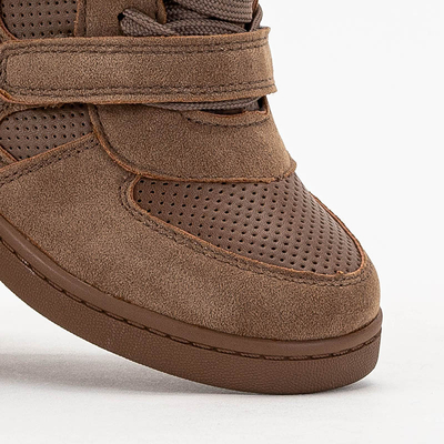 Braune Turnschuhe für Mädchen auf einem Indoor-Wedge von Janomi-Schuhen