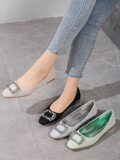 Royalfashion Damen Ballerinas mit Glitzer Ofenale