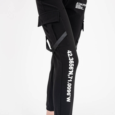 Schwarze Cargohose für Damen - Kleidung