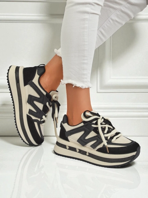 Жіночі снікерси на платформі Selene Nero з екологічної шкіри чорні