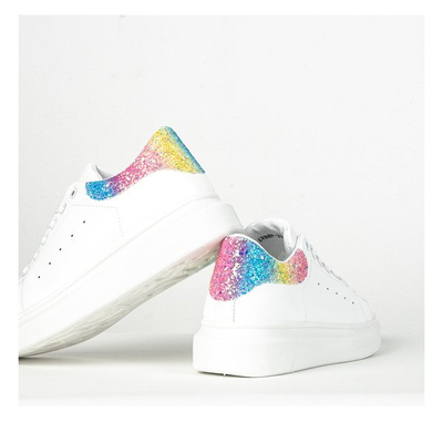 White sport sneakers with glitter inset Tricky - Footwear