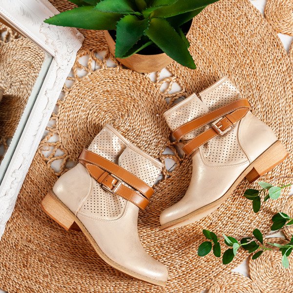 Goldene Stiefel mit durchbrochenem Finish Helin - Footwear 1