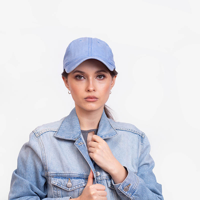 Blaue Denim-Baseballkappe für Damen - Accessoires