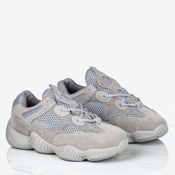 Graue Damenschuhe mit dicker Sohle Crisscross - Footwear